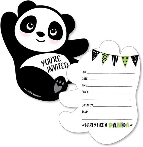 Panda Birthday Invitations Printable